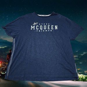 Triumph Motorcycles T-Shirt Men XXL 2XL Steve McQueen Biker UK Patch Signature